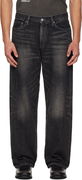 Washed Denim DP Wide Jeans