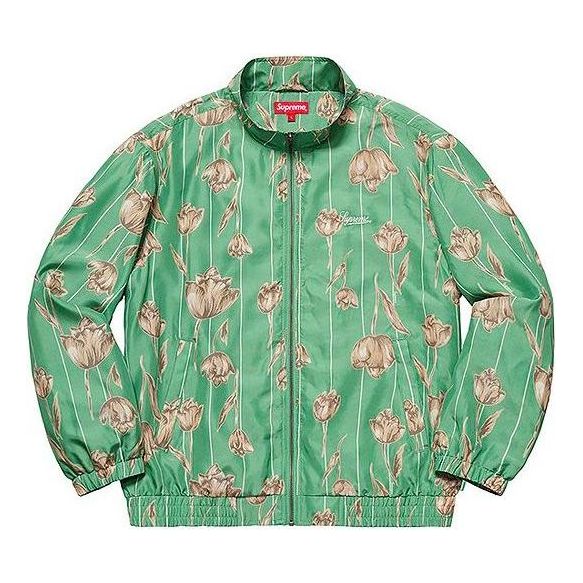 Vetrovka Supreme Floral Silk Track Jacket Zelené | SUP-SS19-10345