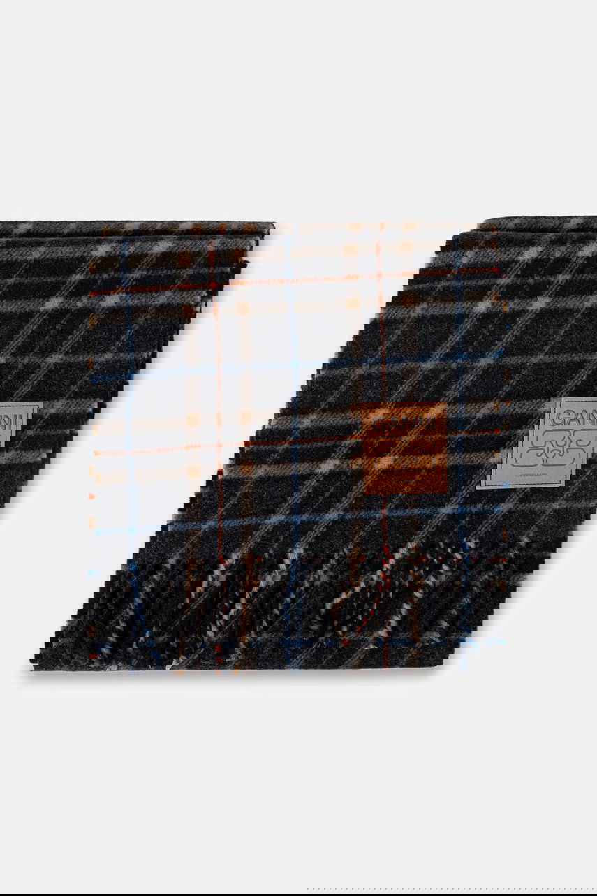 Šál GANNI Double Face Wool Check Scarf Rôznofarebný | A6933, 1