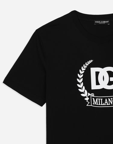 Tričko Dolce & Gabbana Short-sleeved Cotton T-shirt With Dg Print Čierna | G8RN8TG7M8UN0000, 3