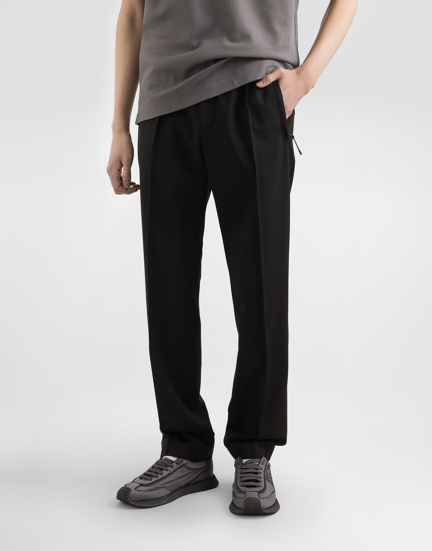 Tepláky Dolce & Gabbana Dolce & Gabbana Wool Canvas Joggers 52 Čierna | GP147TFURK8N0000, 1