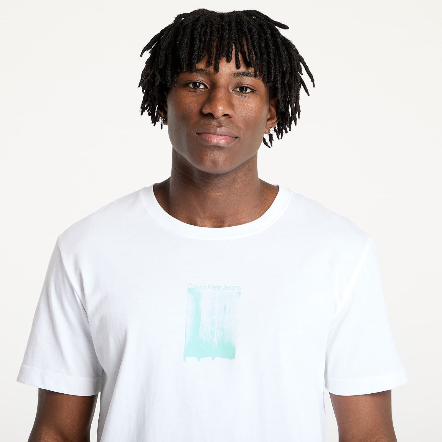 Tričko CALVIN KLEIN Calvin Klein Jeans Men's Brush Stroke Graphic T-Shirt Biela | J30J327522 YAF, 1