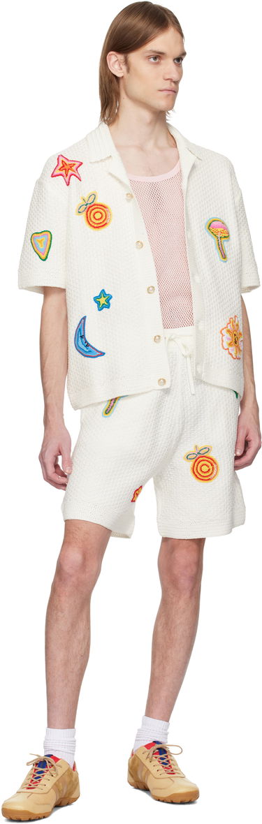 Košeľa Casablanca Casablanca Crochet Motif Shirt Biela | MS25-KW-913-01, 3