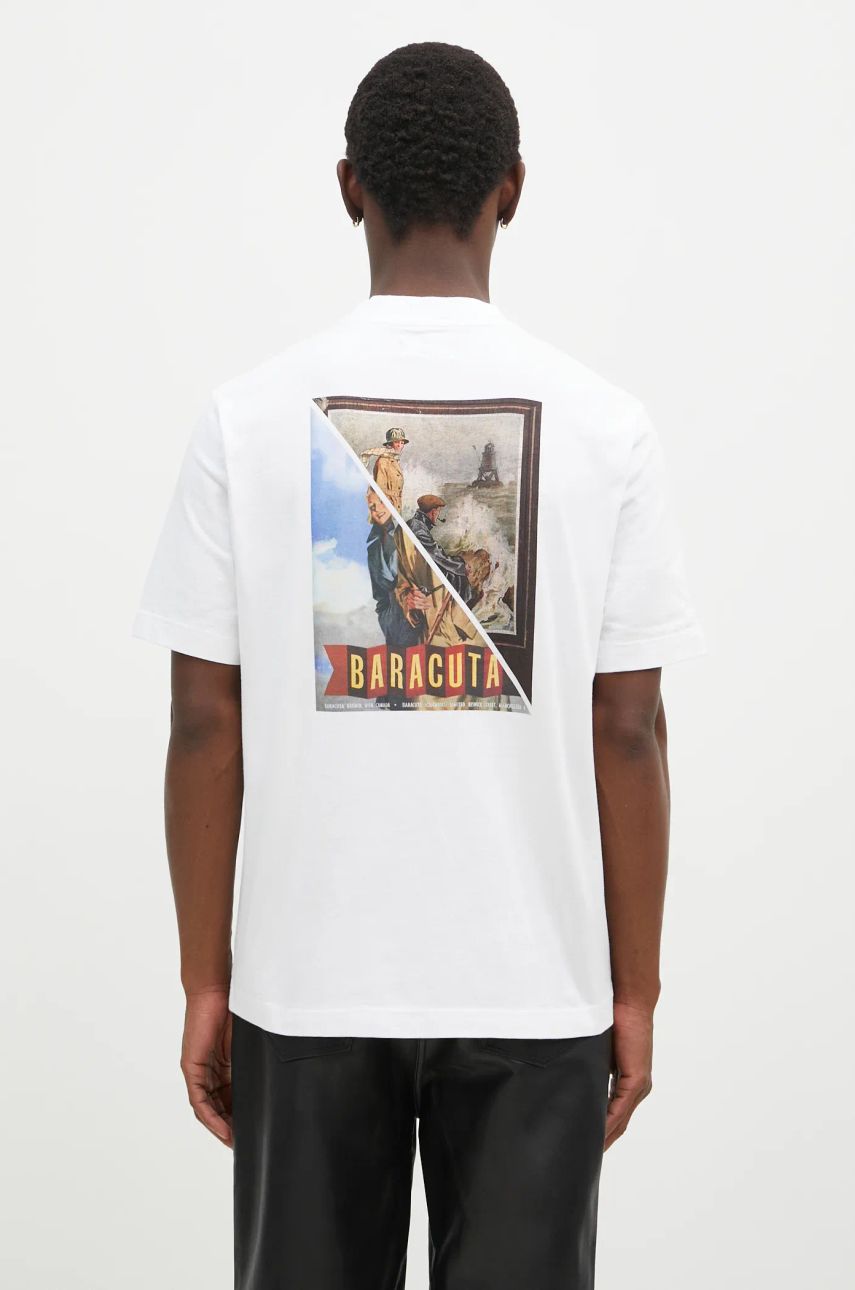 Tričko Baracuta White Printed T-Shirt Biela | BRTEE0018, 0