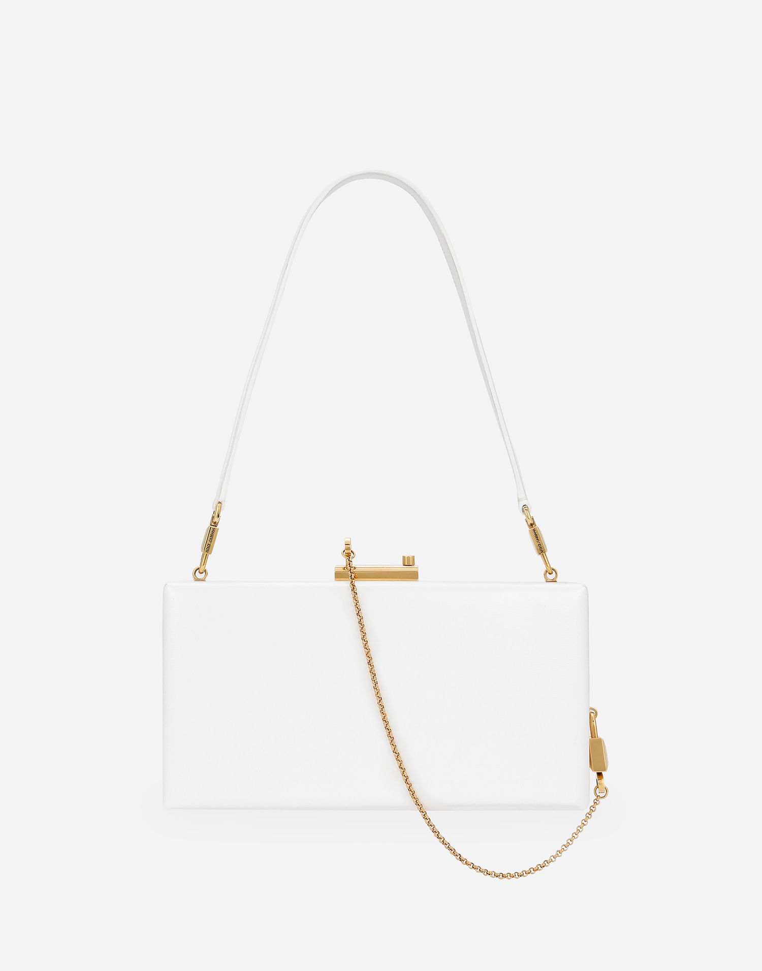 Taška cez rameno Dolce & Gabbana Dolce & Gabbana Eva Shoulder Bag with Gold Chain Biela | BB7703A3G1980002, 0