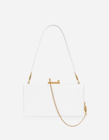 Taška cez rameno Dolce & Gabbana Dolce & Gabbana Eva Shoulder Bag with Gold Chain Biela | BB7703A3G1980002, 0