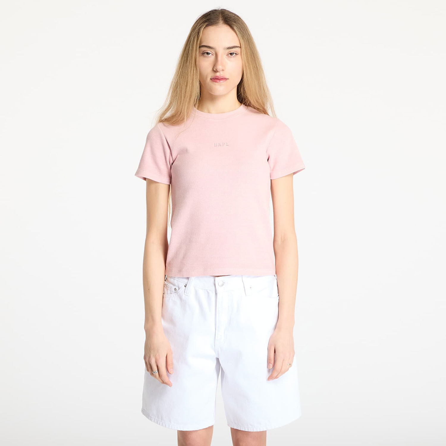 Tričko BAPE A BATHING APE Pigment Dyed Rib T-Shirt Ružová | 001CSL302006LPNK, 0