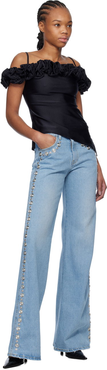 Džínsy Coperni Coperni Studded Wide Leg Jeans Modrá | COPP95STF2008, 3