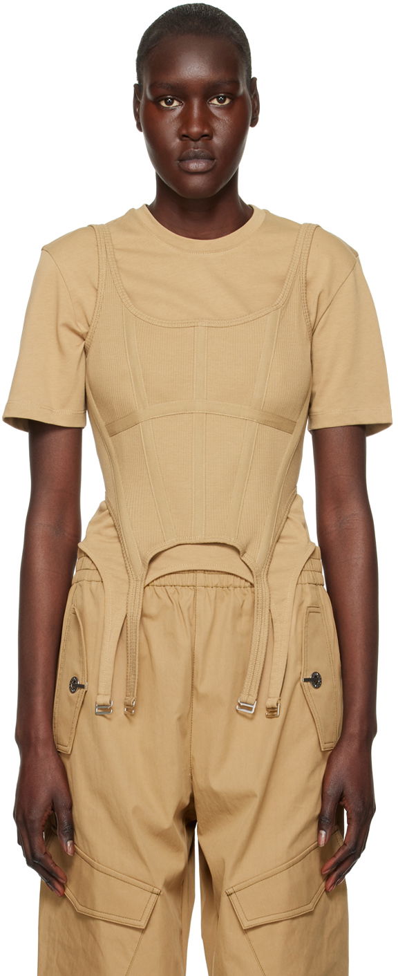 Tielko Dion Lee Combat Corset Tank Top Béžová | C3095R23, 0