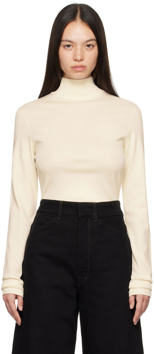 Sveter LEMAIRE Lemaire Ribbed Turtleneck Top Béžová | TO1148 LJ1016, 0