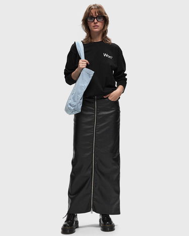Sukňa Won Hundred Faux Leather Midi Skirt With Front Zip Čierna | 3042-16010, 1