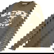 Exford U Long Sleeve Gym Bro Check Layered T-Shirt, Size Small