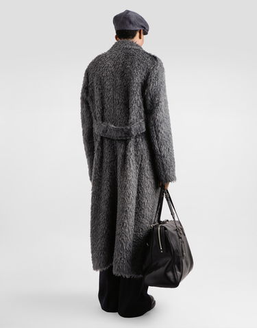 Kabáty Dolce & Gabbana Long Double-breasted Fur-effect Coat Šedá | G054CTFUZDDS8290, 2