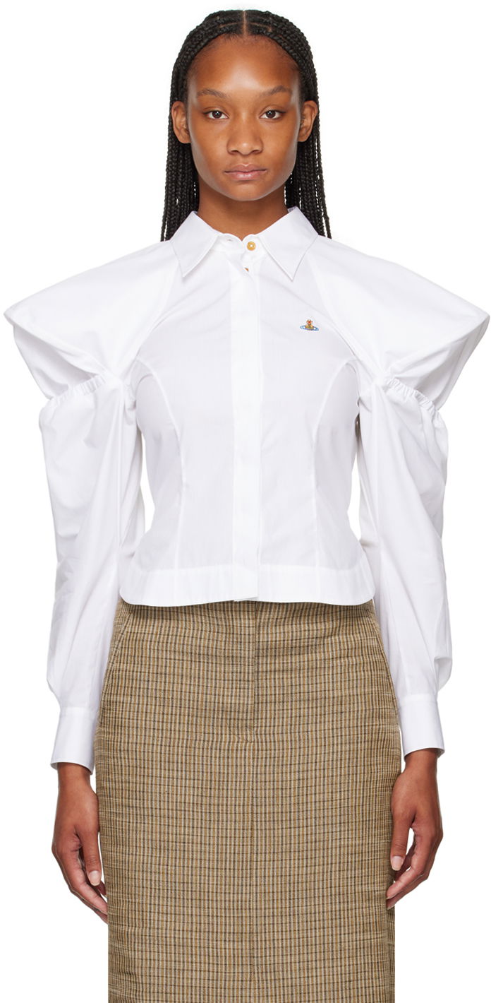 Košeľa Vivienne Westwood White Embroidered-Logo Shirt Biela | 1501005X-W009Q-