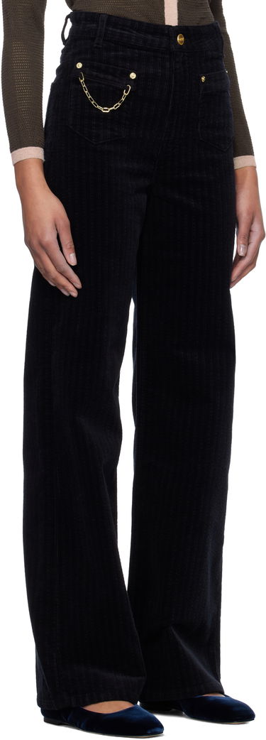 Nohavice GANNI GANNI Magny Corduroy Flare Pants Čierna | W0160, 1