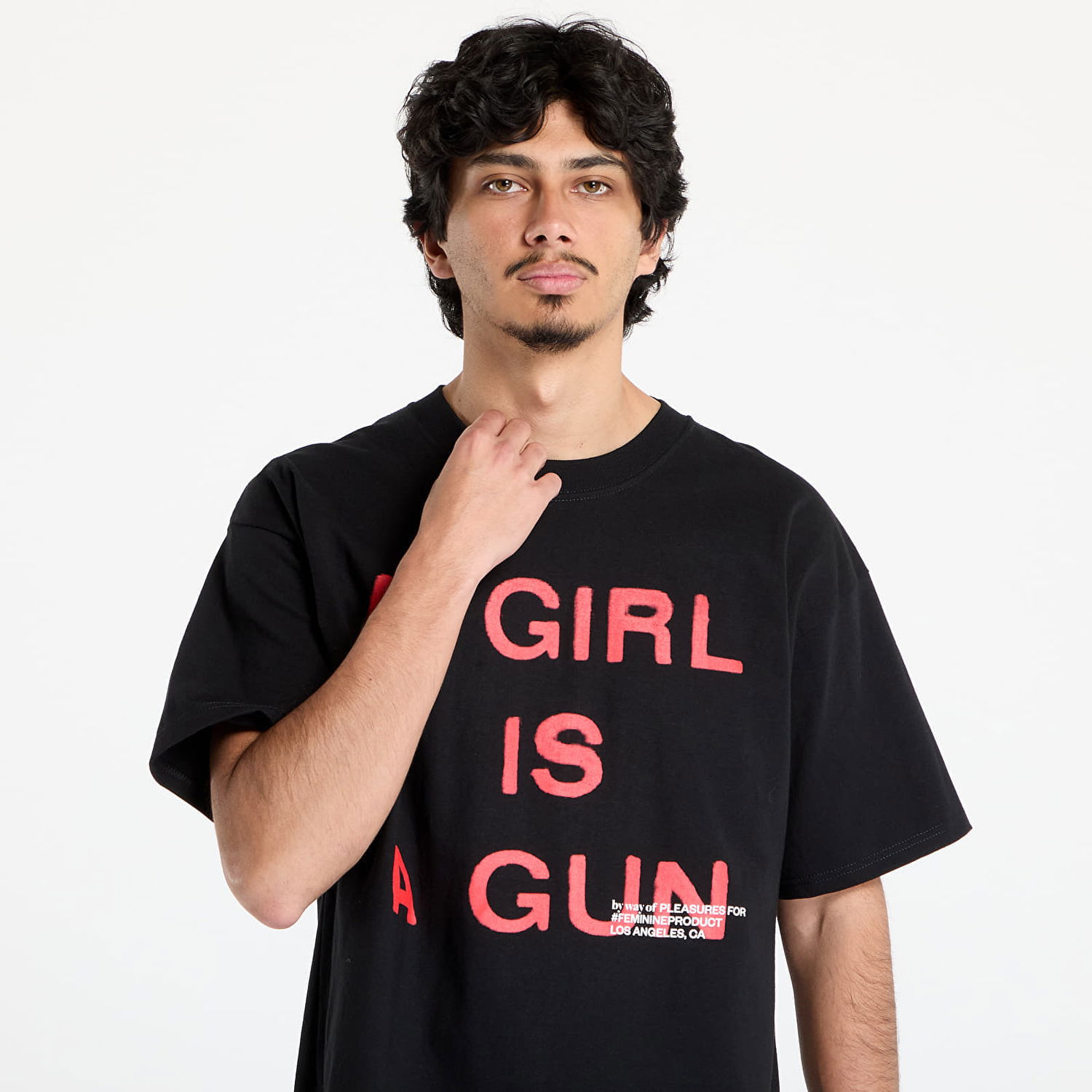 Tričko Pleasures PLEASURES Girl Is A Gun T-Shirt Čierna | P25SU061 BLACK, 1