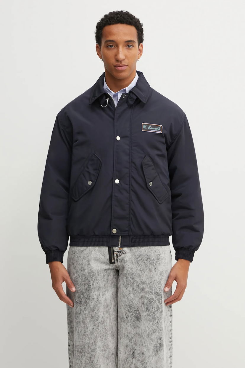 Bomber bunda Lacoste Padded Bomber Jacket with Collar and Chest Patch Navy | BH5167
