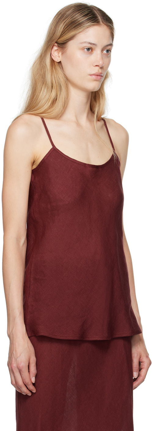 Tielko Baserange Baserange Dydine Linen Tank Top Vínová | TODY-LI-AU24, 1