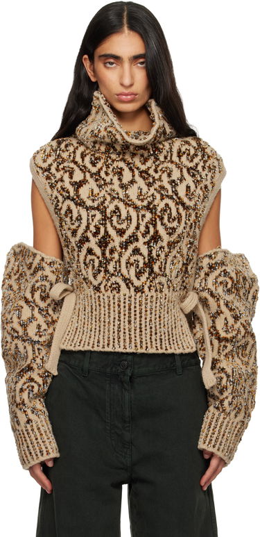 Rukavice Dries Van Noten Dries Van Noten Jacquard Arm Warmers Béžová | 252-011245-2734, 0