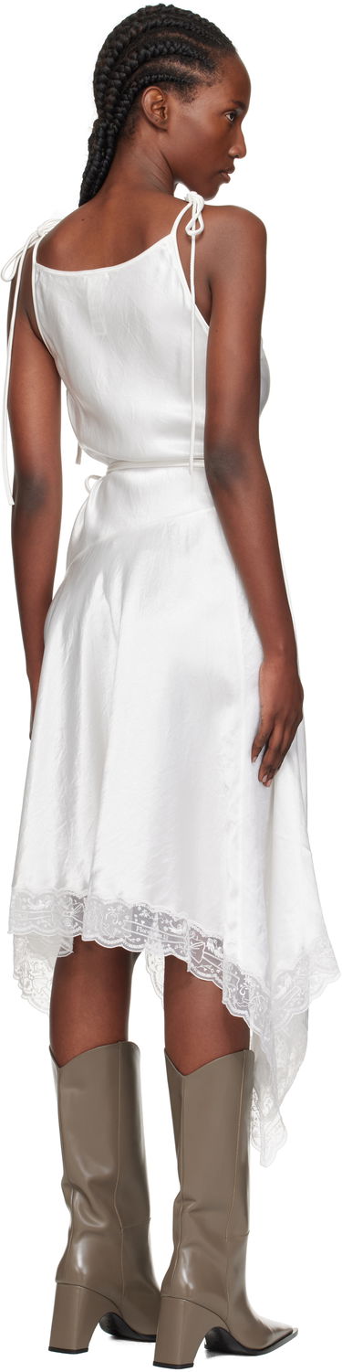 Šaty Acne Studios Acne Studios Satin Lace Midi Dress Biela | A20862-, 2