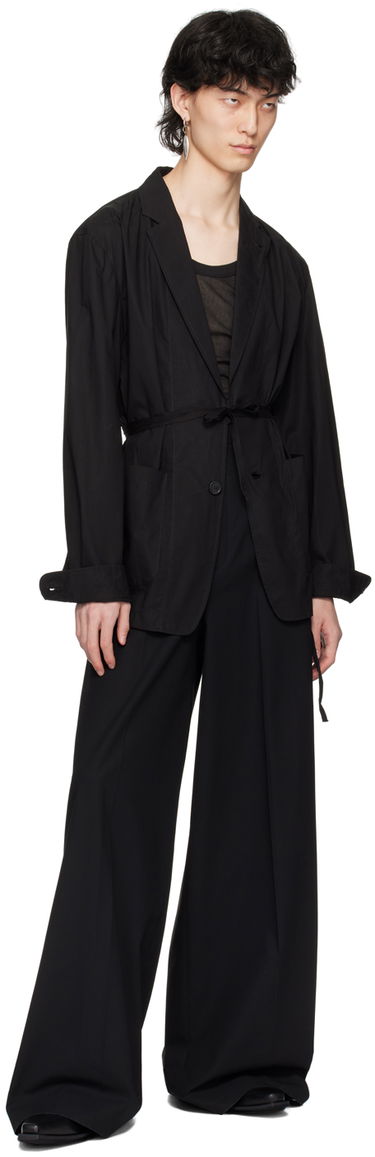 Tielko Ann Demeulemeester Sheer Tie Detail Tank Top Čierna | 2401-M-JTO20-FA434-099, 4