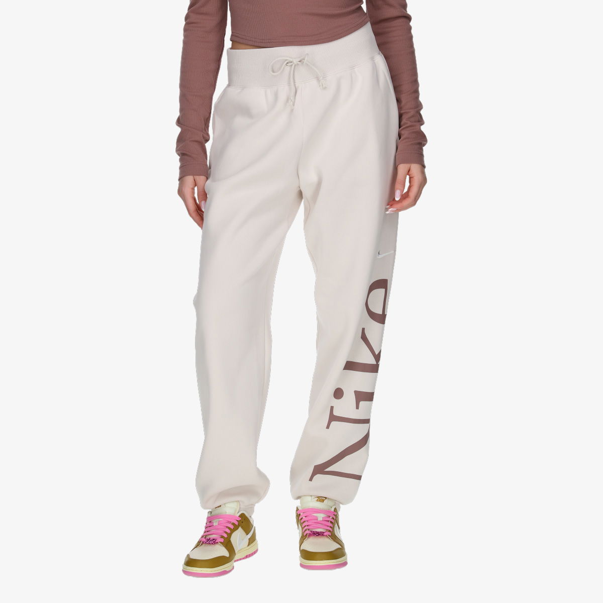 Tepláky Nike W NSW PHNX FLC OS LOGO SWTPNT Šedá | FN2552-104, 0