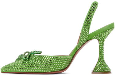 Tenisky a topánky Amina Muaddi Amina Muaddi Rosie Crystal Slingback Heels Zelené | ROSIE CRYSTAL CL SUEDE, 2