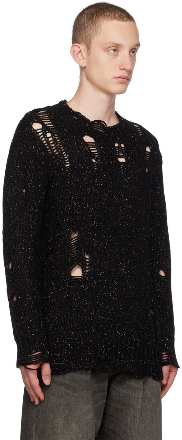 Sveter R13 R13 Distressed Knit Sweater Čierna | R13WY184-Y103B, 1