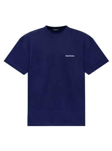 Tričko Balenciaga Logo Medium Fit T-Shirt Navy | 612966TIVG53967