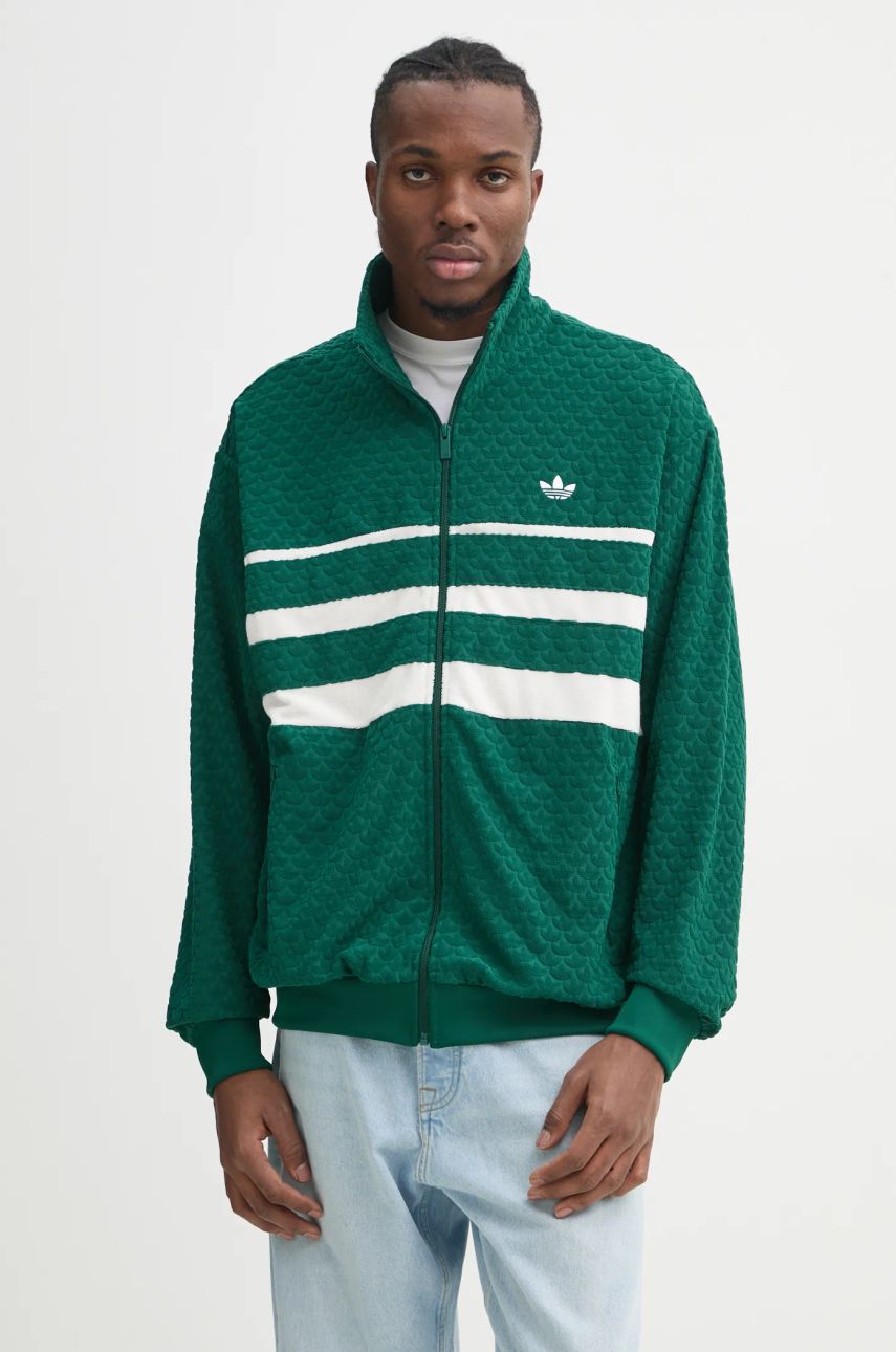 Mikina adidas Originals Textured Zip-Up Track Jacket Zelené | JD0696, 0