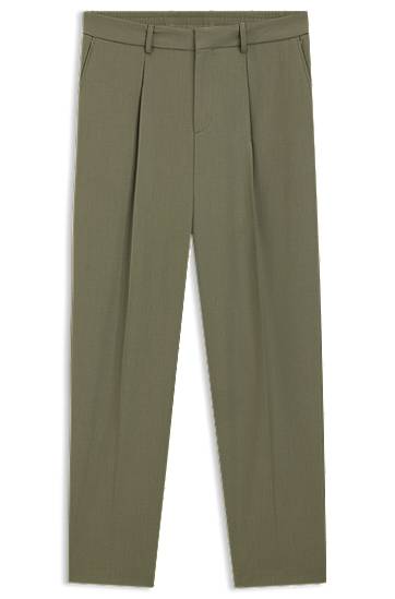 Nohavice BOSS Relaxed Fit Stretch Trousers Zelené | 50546294, 0