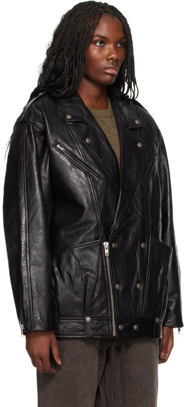 Bunda R13 R13 Elongated Motorcycle Leather Jacket Čierna | R13WR339 R431A, 1