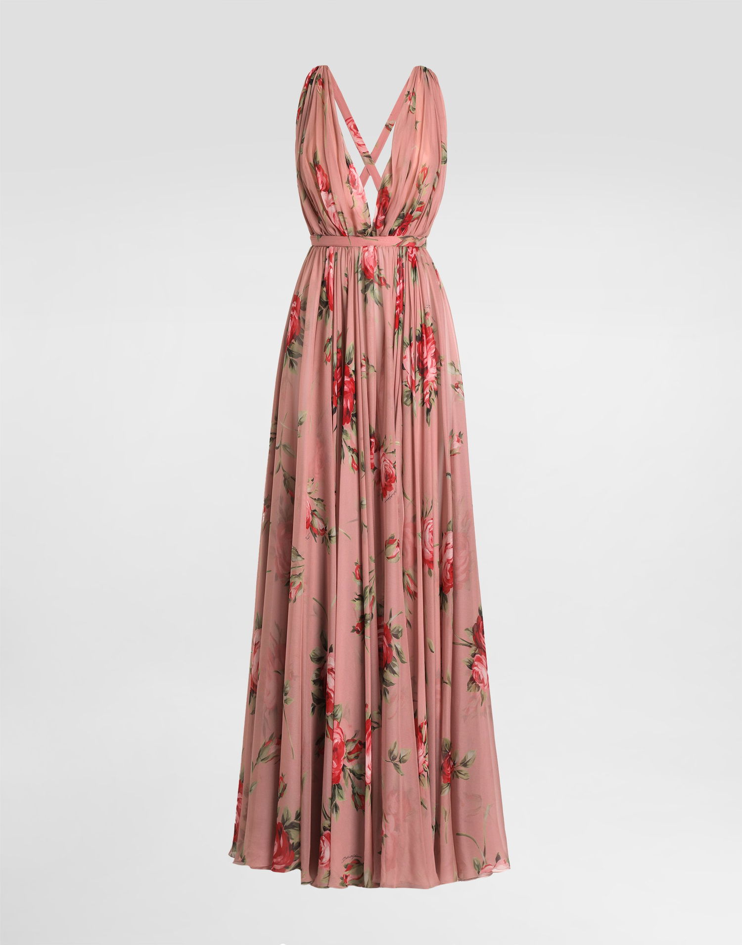 Šaty Dolce & Gabbana Rose Bouquet-print Chiffon Maxi Dress Rôznofarebný | F6ZA1TIS11FHF5ZN, 0