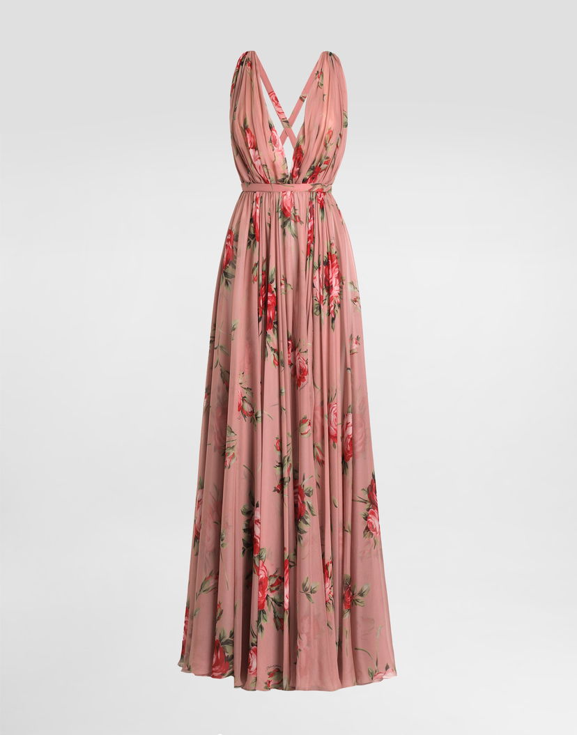 Šaty Dolce & Gabbana Rose Bouquet-print Chiffon Maxi Dress Rôznofarebný | F6ZA1TIS11FHF5ZN