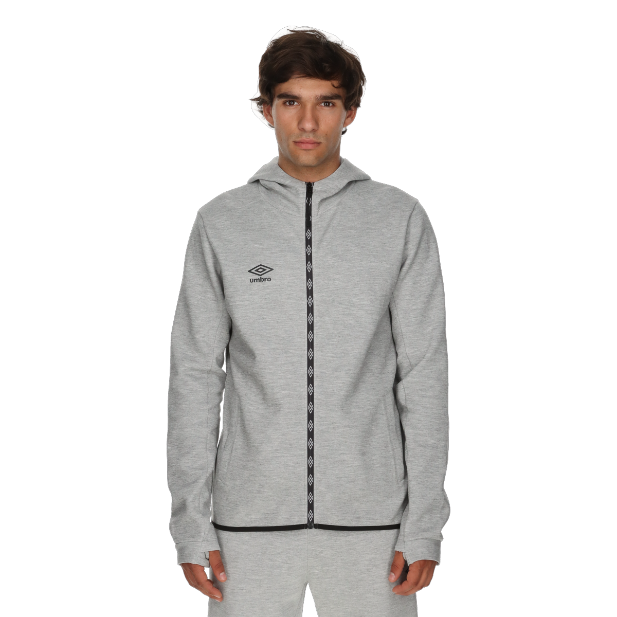 Mikina Umbro Diamond Full-Zip Hooded Sweatshirt Šedá | UMA253M610-3A, 0
