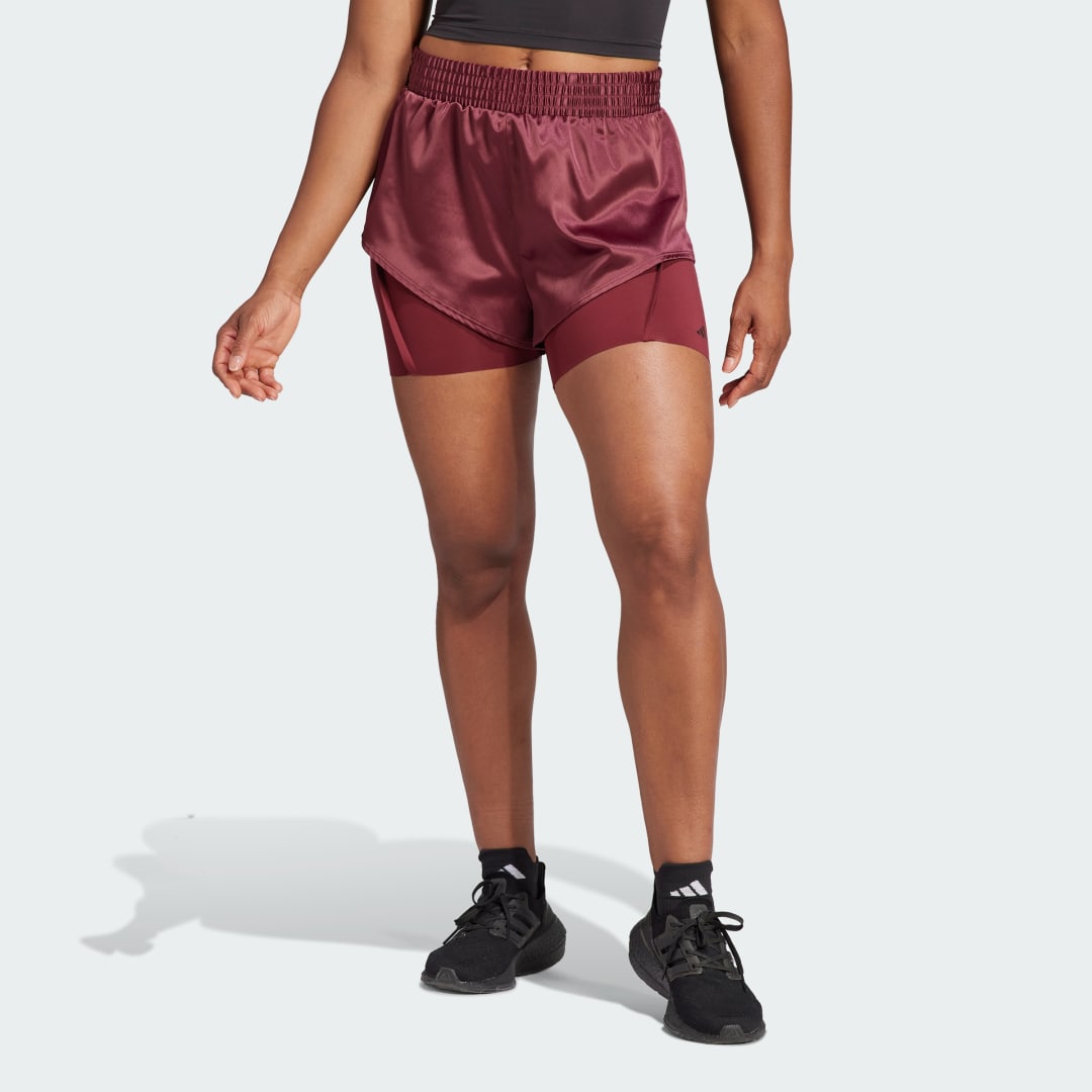 Šortky adidas Performance Power AEROREADY 2-in-1 Shorts Vínová | IL9448, 1