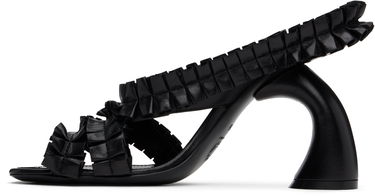 Doplnky Dries Van Noten Dries Van Noten Ruffled Leather Heeled Sandals Čierna | WS251-1566-150, 2