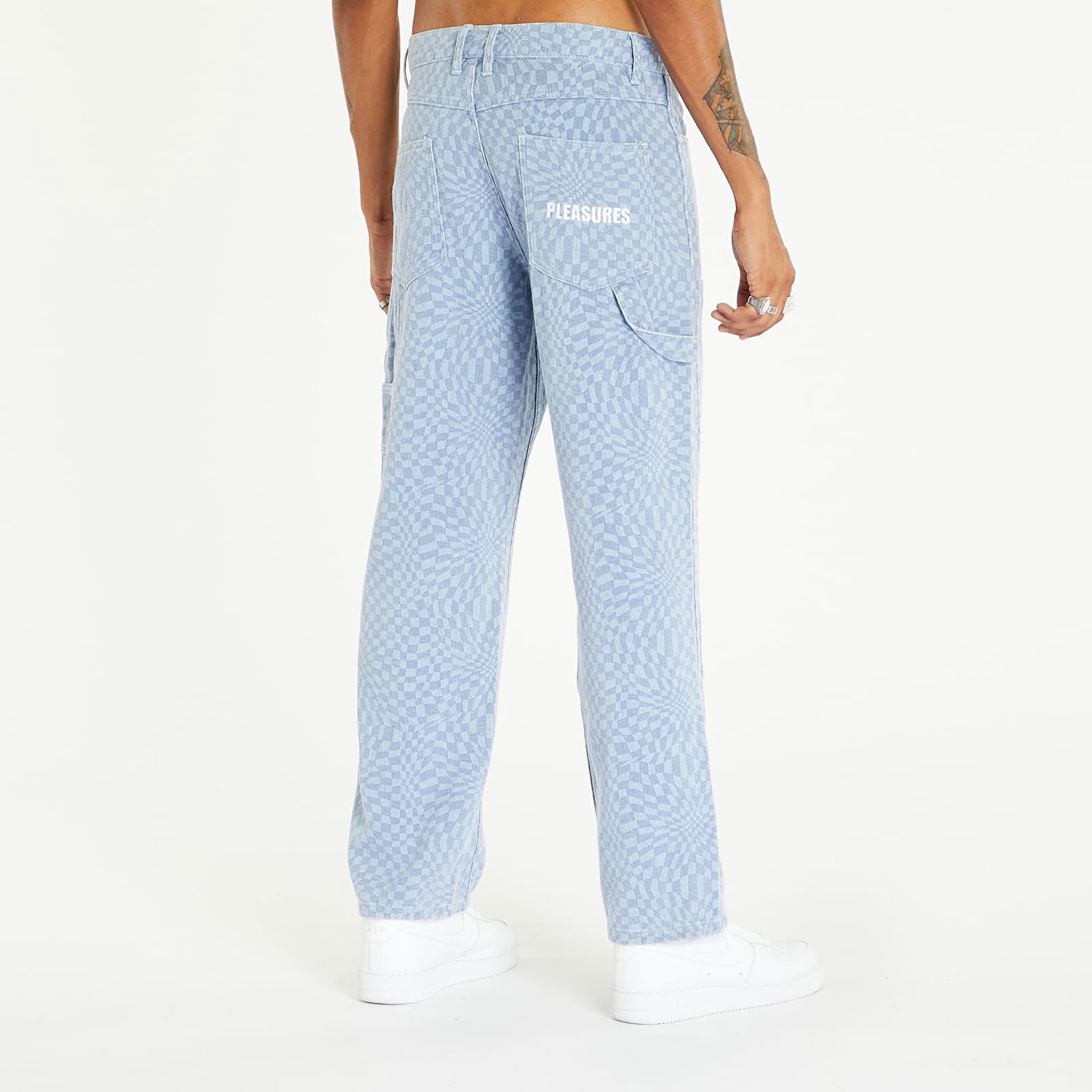 Nohavice Pleasures Washy Double Knee Work Pants Blue Modrá | P23F008 BLUE, 1