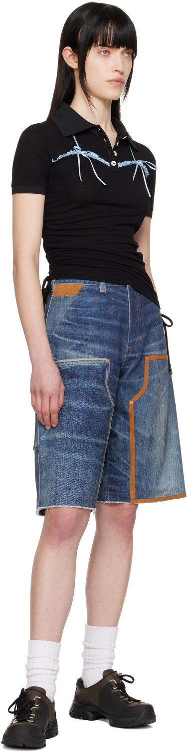Šortky Andersson Bell Andersson Bell Trompe L'oeil Double-Knee Denim Shorts Modrá | apa786u, 3