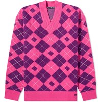 Kwan Argyle Face Jumper "Bright Pink/Mid Purple"