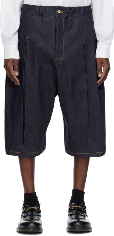 Šortky sage NATION SAGE NATION Box Pleat Denim Shorts Modrá | S089 BOX PLEAT DENIM SHORTS, 0