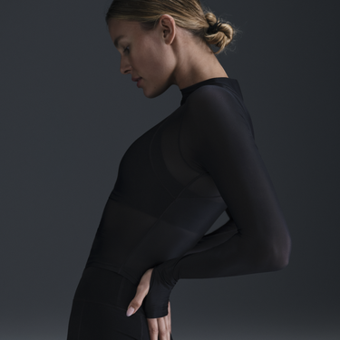 Tričko Nike Sheer Long Sleeve T-Shirt Čierna | FV7915-010, 1
