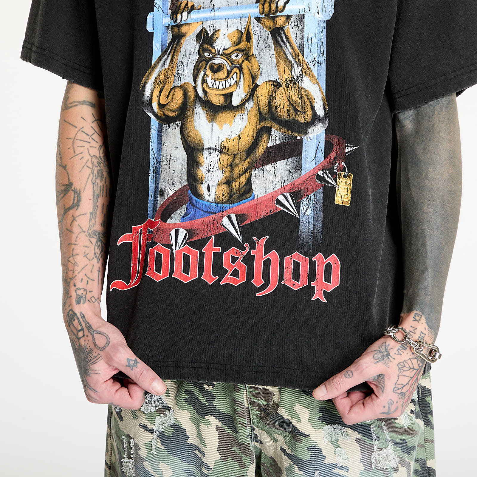 PROSTO x FTSHP Black Bulldog Graphic T-Shirt