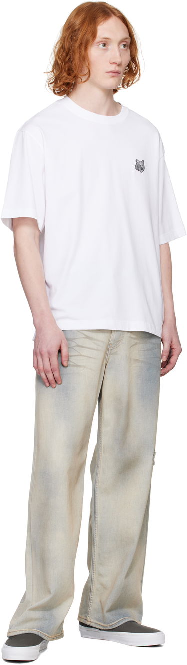 Tričko MAISON KITSUNÉ Maison Kitsuné Fox Head Patch Oversize T-Shirt Biela | OM00128KJ0119, 3