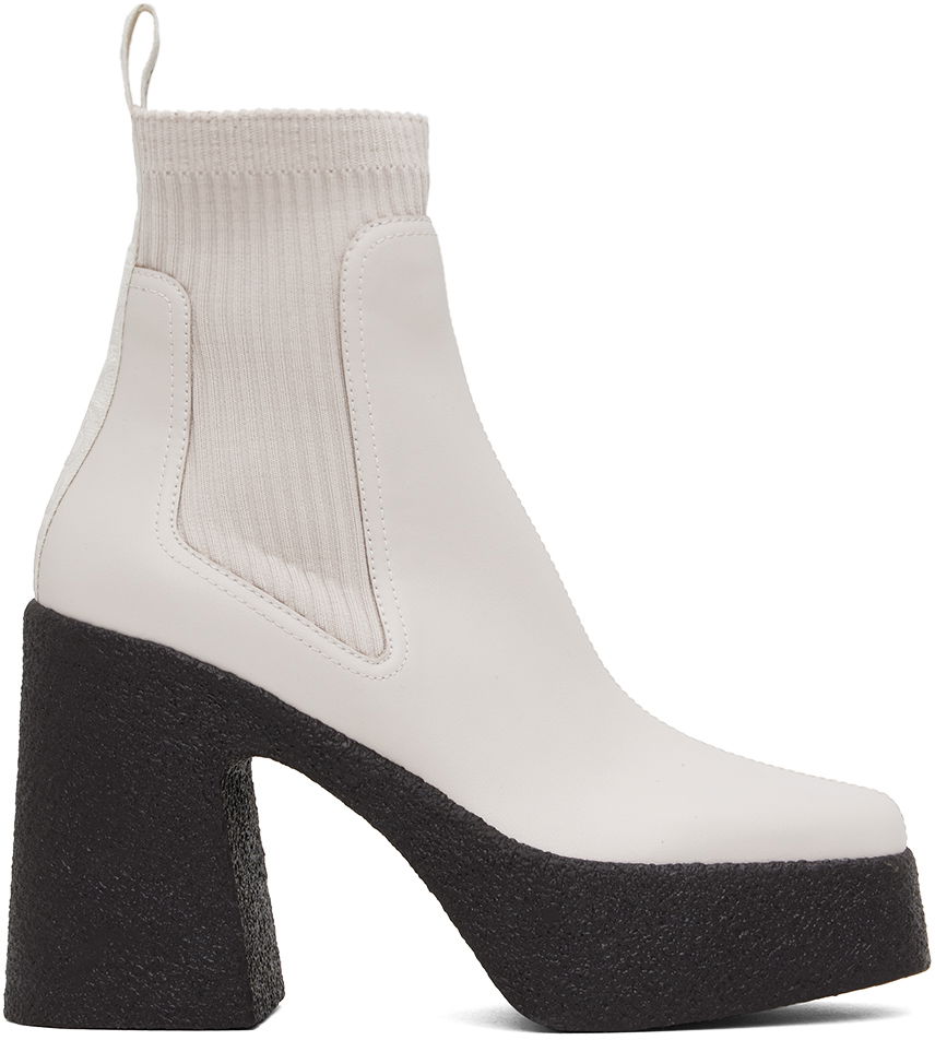 Tenisky a topánky Stella McCartney Skyla Heeled Sock Boots Biela | 810440E00195, 0