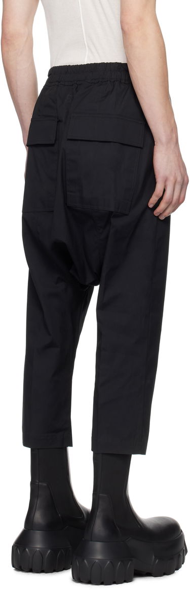 Nohavice Rick Owens Rick Owens Hollywood Drawstring Cropped Trousers Čierna | RU01E5381 TE, 2