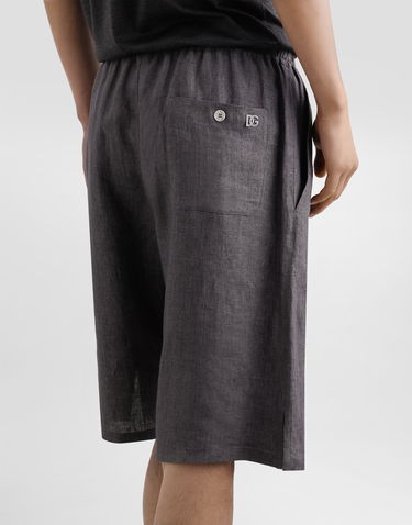 Šortky Dolce & Gabbana Dolce & Gabbana Linen Canvas Shorts Šedá | GV37AZFU4L5N0352, 3