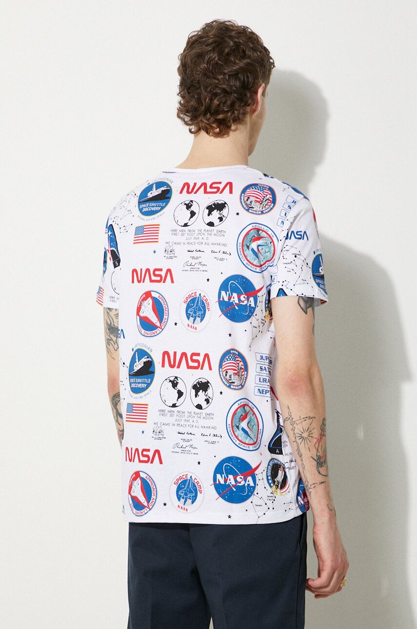 Tričko Alpha Industries x NASA T-Shirt With Print Biela | 116503.09, 1