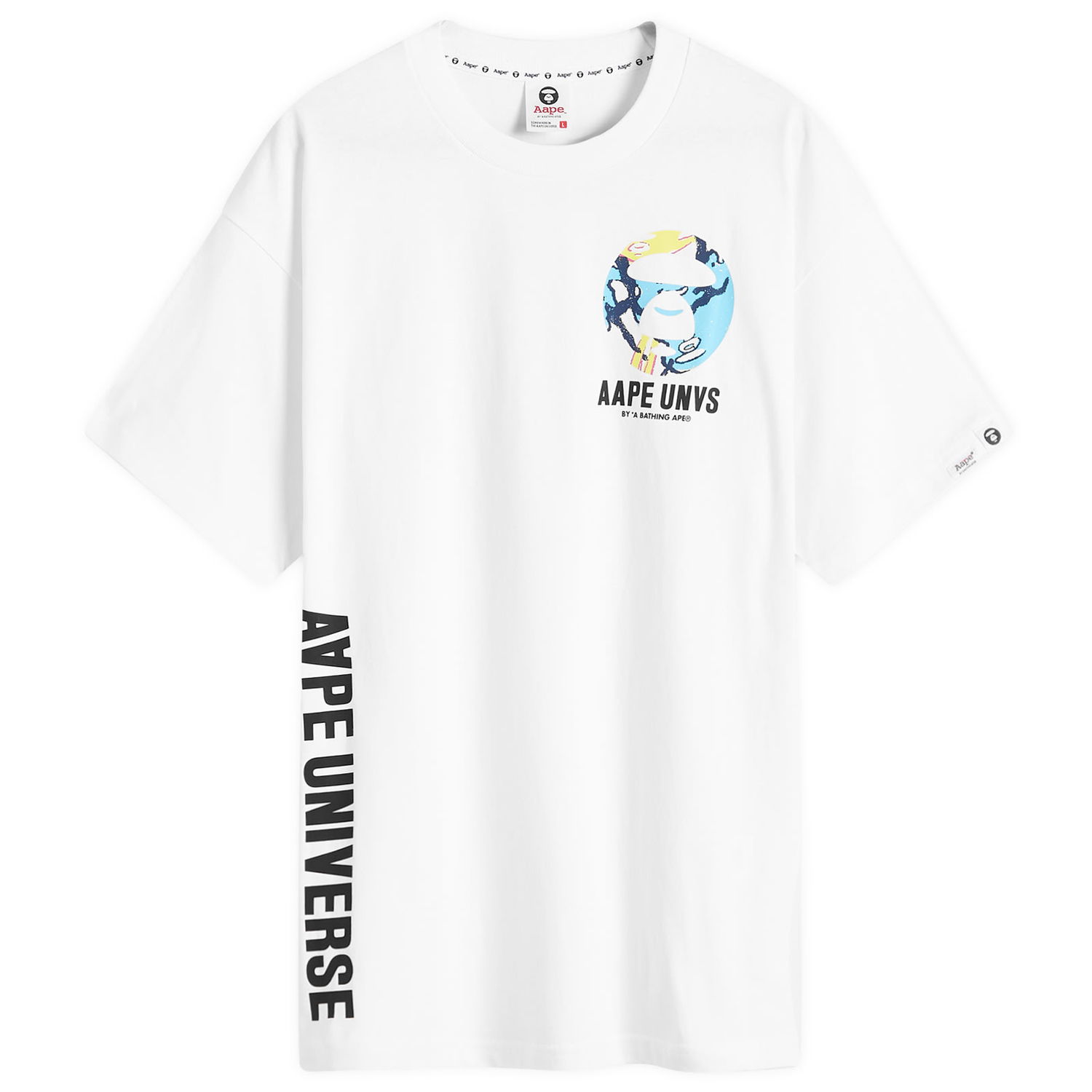 Tričko AAPE by A Bathing Ape AAPE Graffiti Back Stamp T-Shirt, Size Small Biela | AAPTEM1455XXMWHX, 0