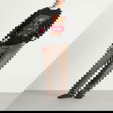 Sveter SKIMS SKIMS x Cactus Plant Flea Market Teddy Bear Snow Print Crewneck Pullover Čierna | PL-PLO-10822M-CPO, 4